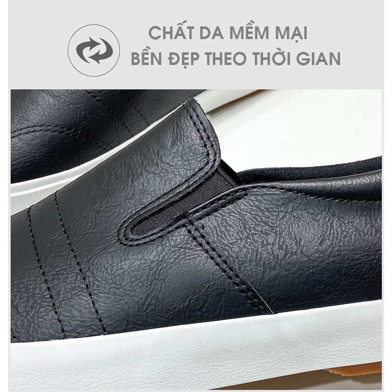 Giày lười nam slip on chất liệu da mang lại phong cách trẻ trung, năng động - MG01