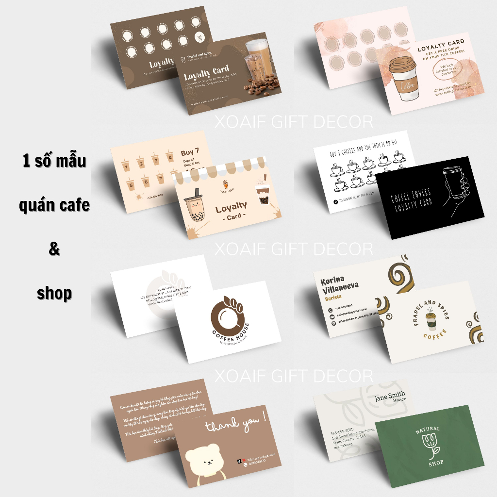 Combo 100 thiệp cảm ơn 2 mặt, card thank you cho shop tặng khách hàng