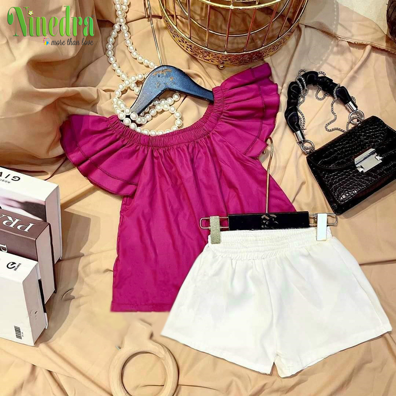 Đồ bộ bé gái tay cánh dơi rớt vai xinh xắn cho bé gái