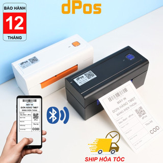 Máy in đơn hàng TMĐT bằng Điện Thoại Qua Bluetooth dPos 480 488 888 in tem vận chuyển, ảnh, logo cho Android và iPhone