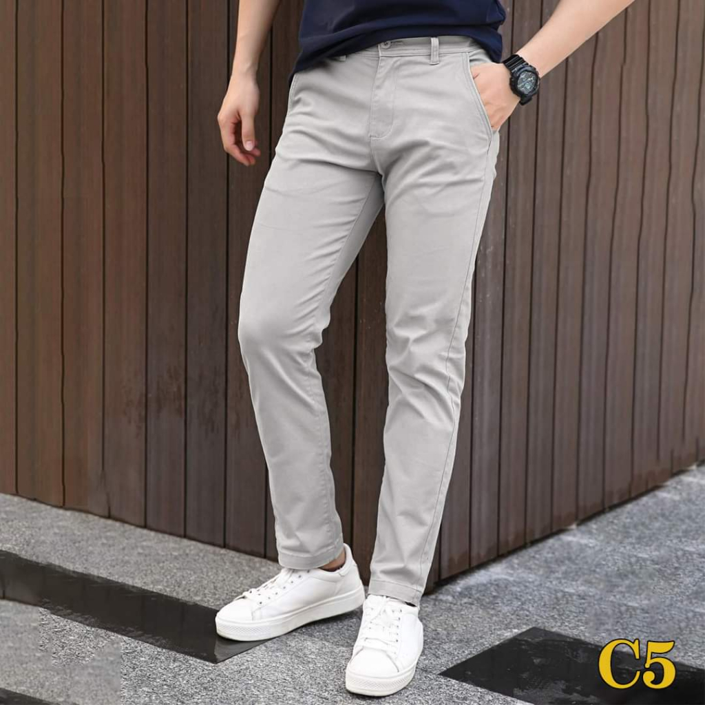 Quần Kaki nam Slim Fit Hàn Quốc co giãn Bền Màu, Không Xù Lông