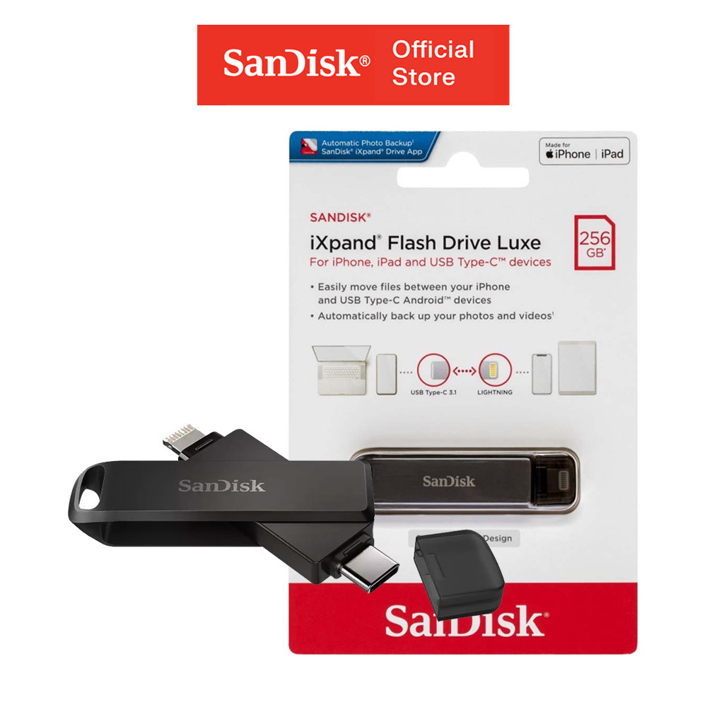 USB Sandisk iXpand Flash Drive Luxe OTG cổng Lightning và USB Type-C 256GB SDIX70N-256G-GN6NE