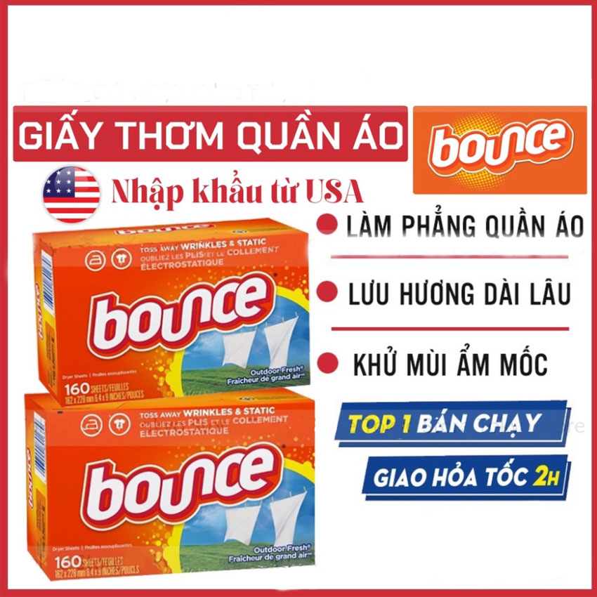 Giấy thơm quần áo bounce Mỹ giấy thơm để tủ đồ, máy giặt