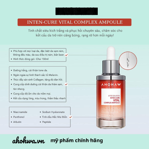 Tinh chất dưỡng trắng Ahohaw Inten Cure Premium Complex Ampoule HÀN QUỐC