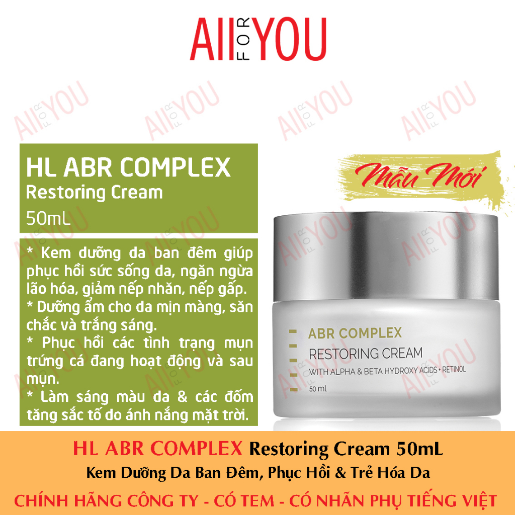HL ABR Complex Restoring Cream 50mL - Kem Dưỡng Da Ban Đêm, Phục Hồi & Trẻ Hóa Da