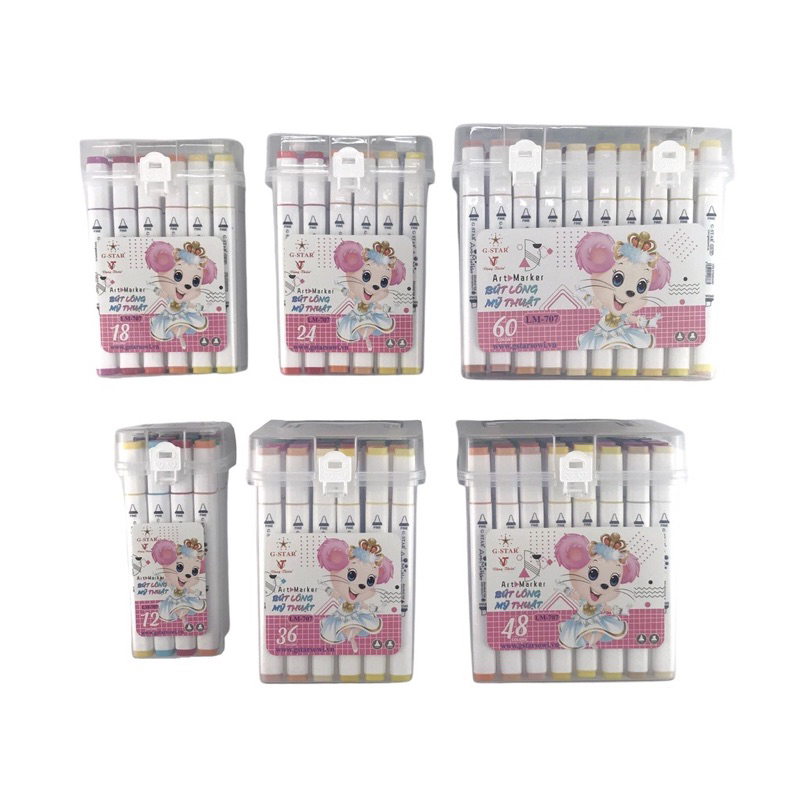 Bút lông màu 2 đầu G-star 12,18,24 màu