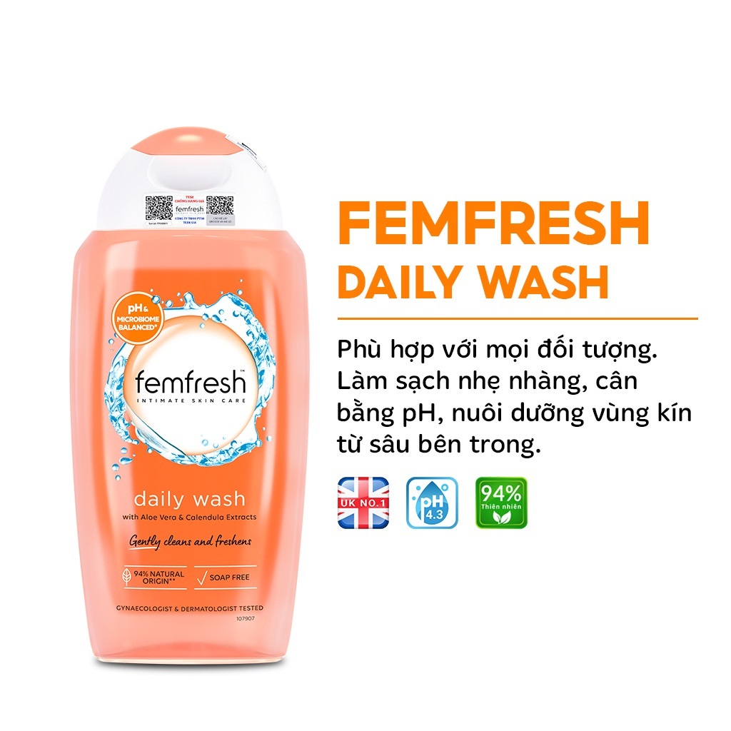 Combo Dung Dịch Vệ Sinh Femfresh Cam 250ml Và Men Vi Sinh Optibac Tím 30 viên (Cam + Tím)