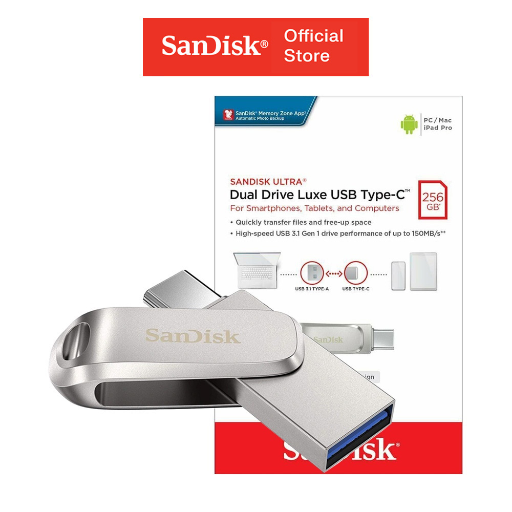 USB 3.1 Sandisk Ultra Dual Drive Luxe OTG Type-C DDC4 256GB OTG SDDDC4-256G-G46 | BigBuy360 - bigbuy360.vn