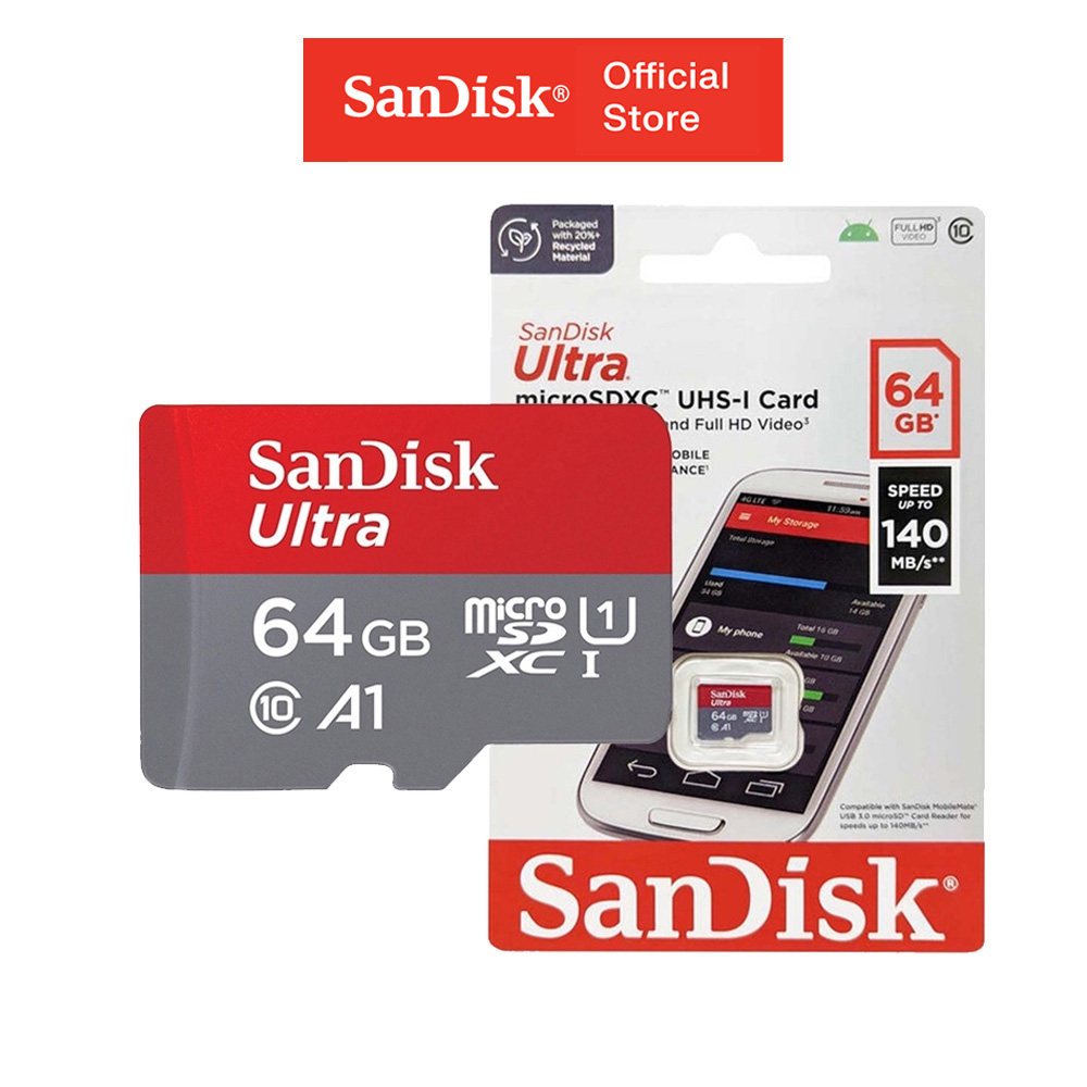 Thẻ nhớ MicroSDXC SanDisk Ultra A1 64GB 140MB/s SDSQUAB-064G-GN6MN