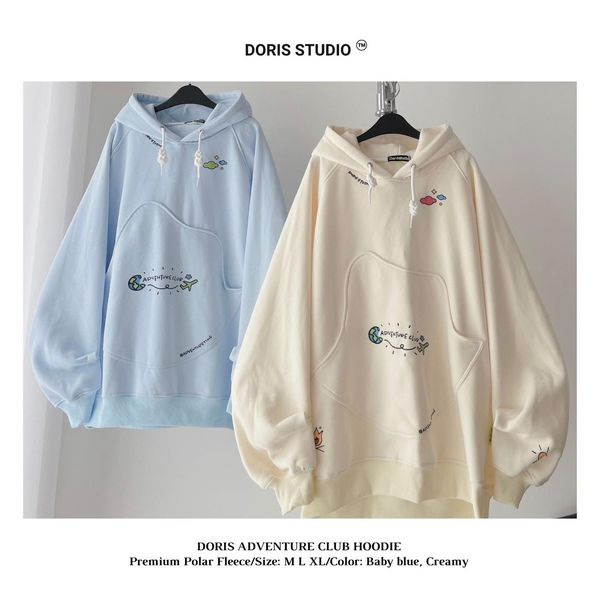 Áo HOODIE DORIS ADVENTURE CLUB / Form Rộng / Unisex