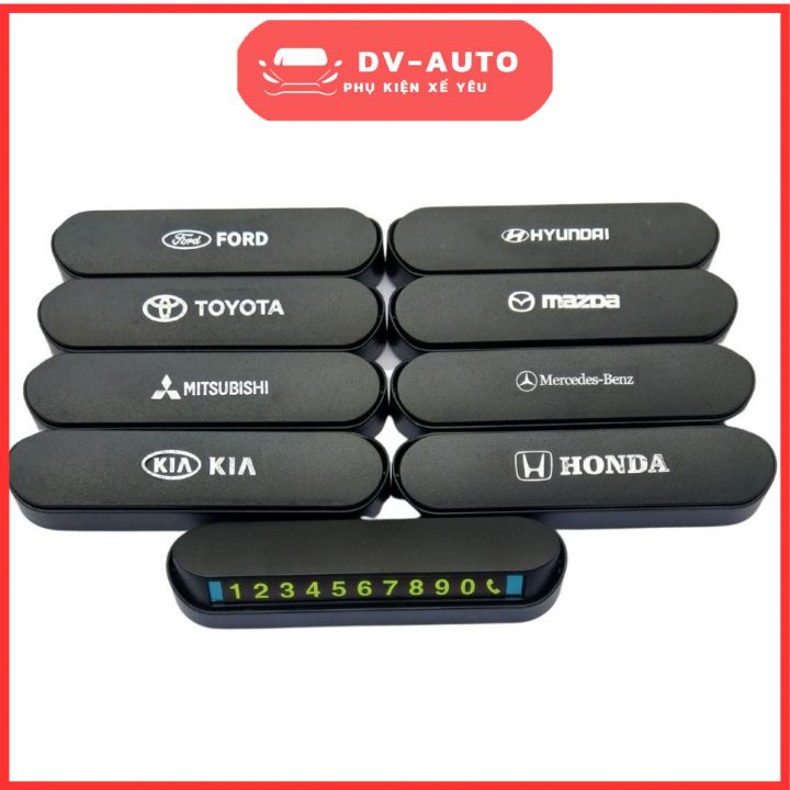 Bảng số điện thoại đỗ xe nhỏ gọn nằm trơn đặt tablo ô tô by DV AUTO