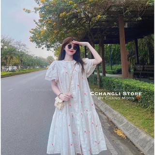 ĐẦM BABYDOLL HOA ĐUÔI CÁ CỔ TRỤ