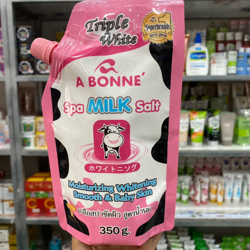 Muối tắm sữa bò tẩy tế bào chết A Bonne Spa Milk Salt Thái Lan 350gr bao bì mới