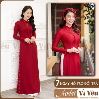 Bộ áo dài cô dâu cao cấp lụa vân gỗ, thiết kế áo dài cưới đính đá pha lê, đi tiệc sang trọng