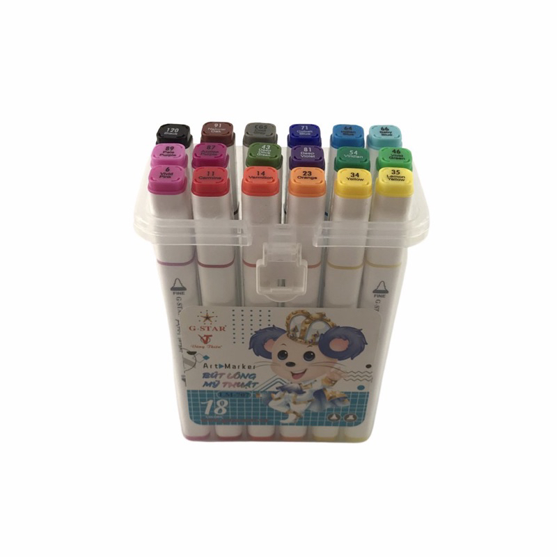 Bút lông màu 2 đầu G-star 12,18,24 màu