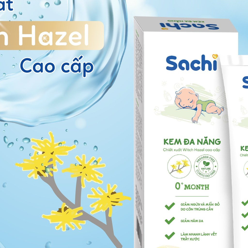 Kem đa năng SACHI Tuýp 20g, Kem chống hăm cho bé, Dưỡng Ẩm Làm Dịu Mát Da - Chính hãng