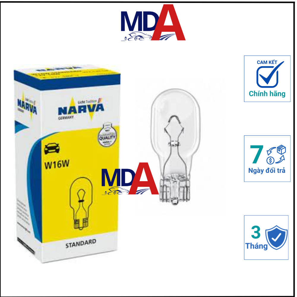 Bóng đèn xi nhan chân cắm W16W 12V 16W chính hãng NARVA công nghệ Đức