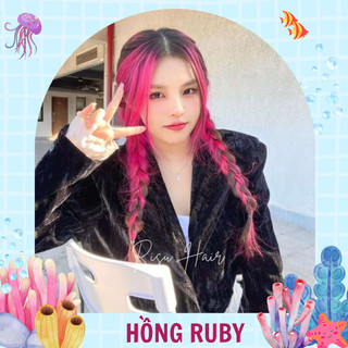 Thuốc Nhuộm Tóc Màu Hồng Ruby, Không Cần Tẩy - Risu Hair.
