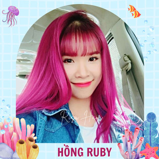 Thuốc Nhuộm Tóc Màu Hồng Ruby, Không Cần Tẩy - Risu Hair.