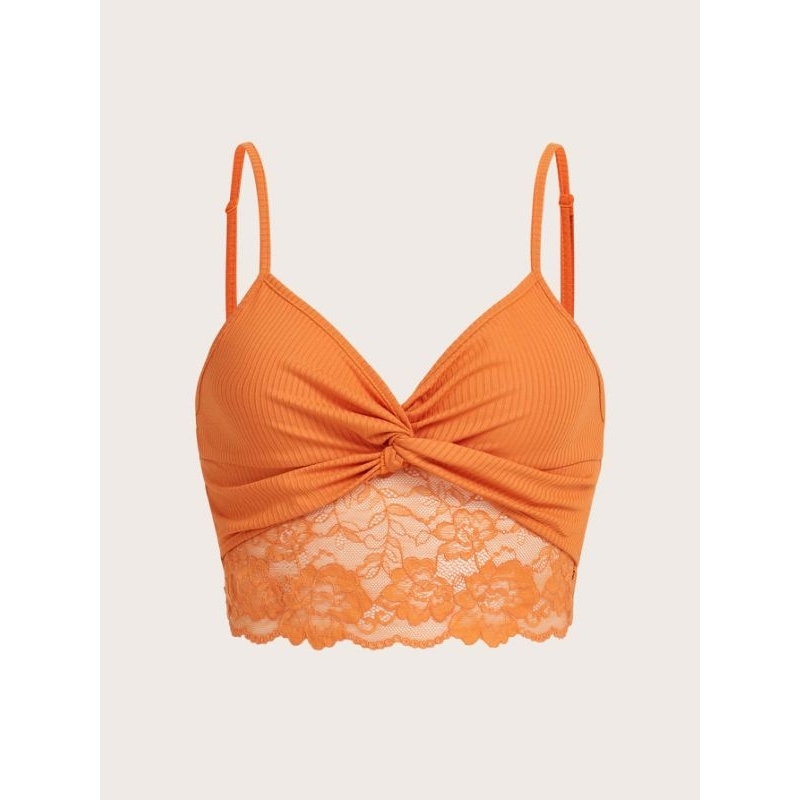Áo 2 dây croptop phối ren xoắn gân đan sexy quyến rũ gợi cảm hottrend thời trang dành cho nữ 🖤