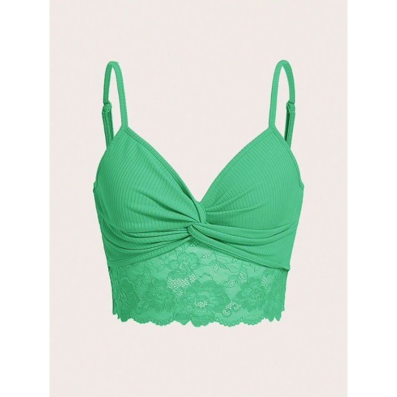 Áo 2 dây croptop phối ren xoắn gân đan sexy quyến rũ gợi cảm hottrend thời trang dành cho nữ 🖤