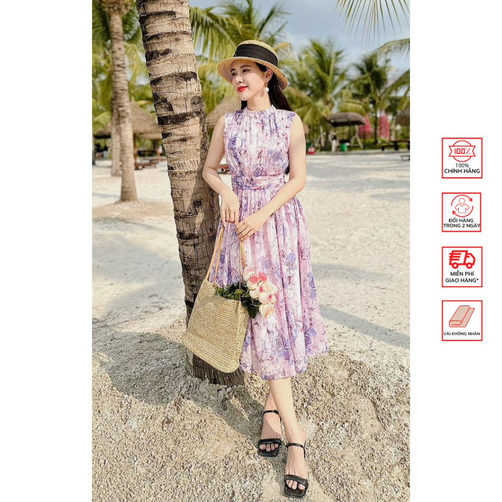 Đầm sát nách hoa nhí FOR HER DA0633