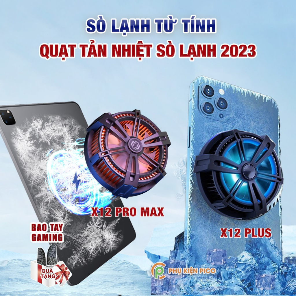 Quạt tản nhiệt Ipad máy tính bảng sò lạnh X12 Plus / X12 Pro Max / X38 hút nam châm - Quạt tản nhiệt máy tính bảng