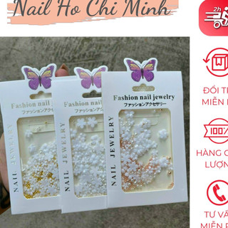 Charm hoa nhí mix bi hoa sứ nhí trang trí móng tay đính móng phong cách Hàn Nhật