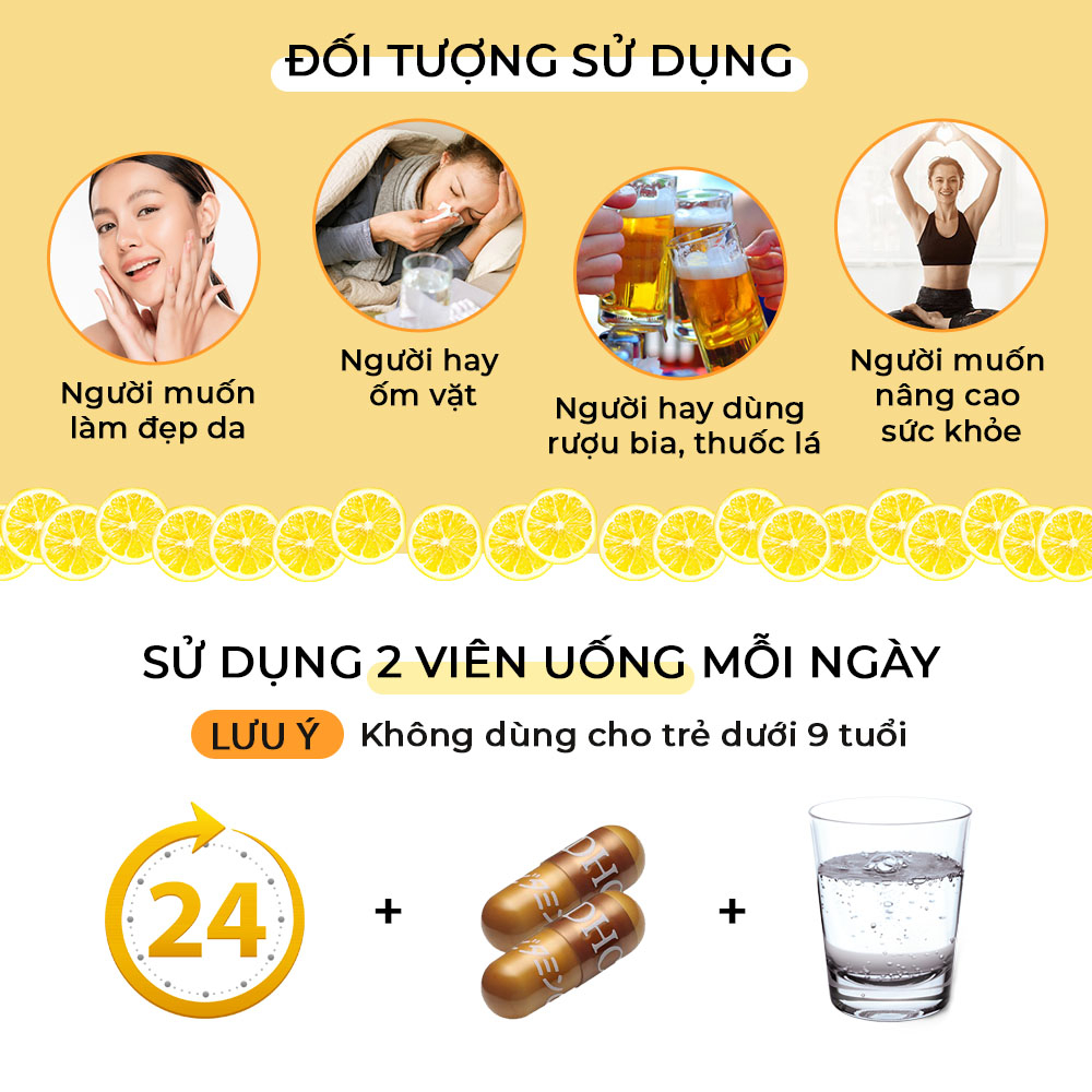 Viên uống bổ sung Vitamin C DHC chính hãng của nhật gói 30 ngày làm sáng da, ngừa mụn thâm, tăng cường sức đề kháng