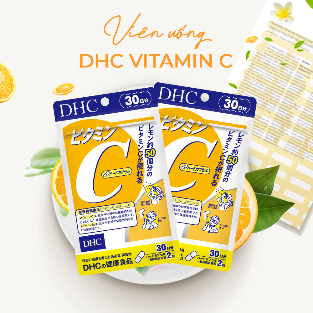 Viên uống bổ sung Vitamin C DHC chính hãng của nhật gói 30 ngày làm sáng da, ngừa mụn thâm, tăng cường sức đề kháng