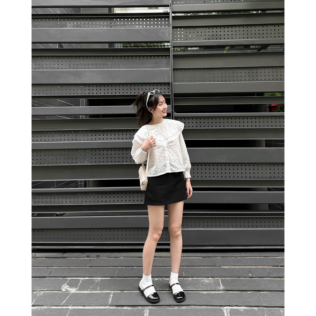 Áo cổ tầng tay dài xô hoa THE C.I.U - Krissy Top