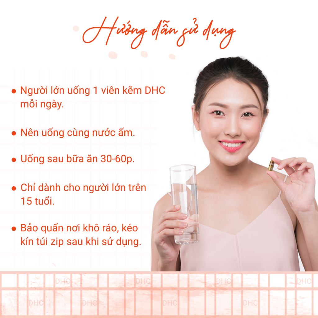 Viên uống bổ sung Kẽm ZinC tự nhiên DHC chính hãng của nhật gói 30 ngày, ngừa và giảm mụn, tăng cường sức đề kháng