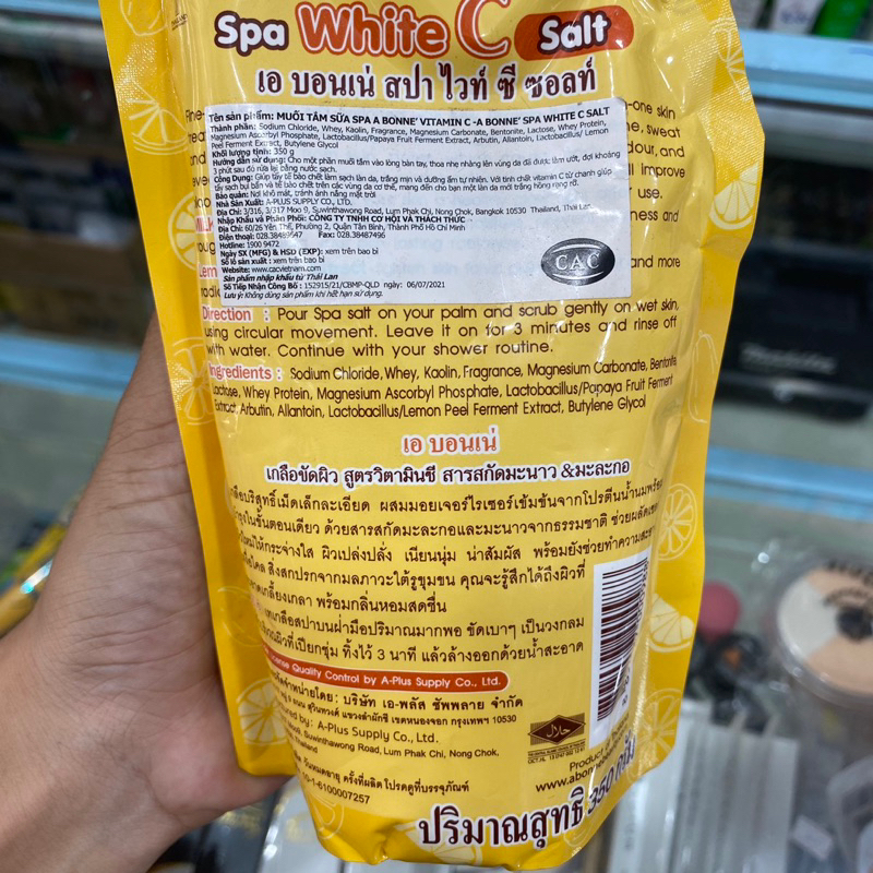 Muối tắm sữa bò tẩy tế bào chết A Bonne Spa Milk Salt Thái Lan 350gr bao bì mới