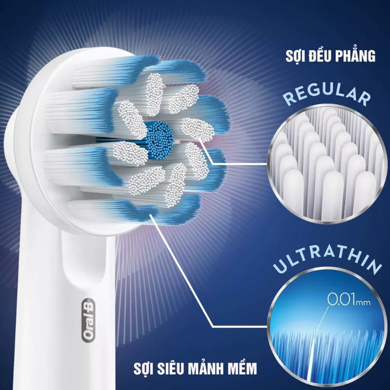 Đầu thay bàn chải điện Oral-B gum care, sensi ultra thin, extra sensitive clean, siêu mềm dùng cho răng niềng chính hãng