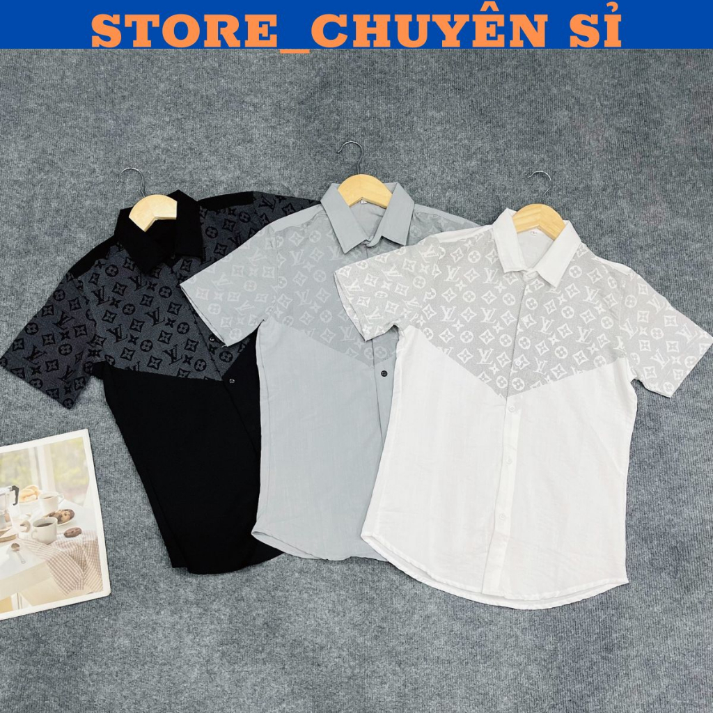 Áo Sơ Mi Đũi Nam Tay Ngắn Vải Đũi Nhật Cao Cấp Phối IN LOGO Màu Sắc Nét Siêu Đẹp Hot Trend Mới STORE_CHUYÊN SỈ