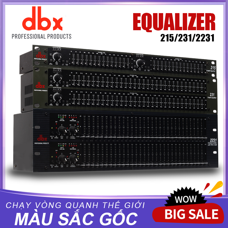 DBX 215/231/2231 EQ Bộ cân bằng Tầng 1/2/3 31 đoạn điều chỉnh Bass trung học Áp dụng cho các buổi hòa nhạc