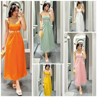 Đầm váy freesize maxi hai dây khoéc eo 5 màu