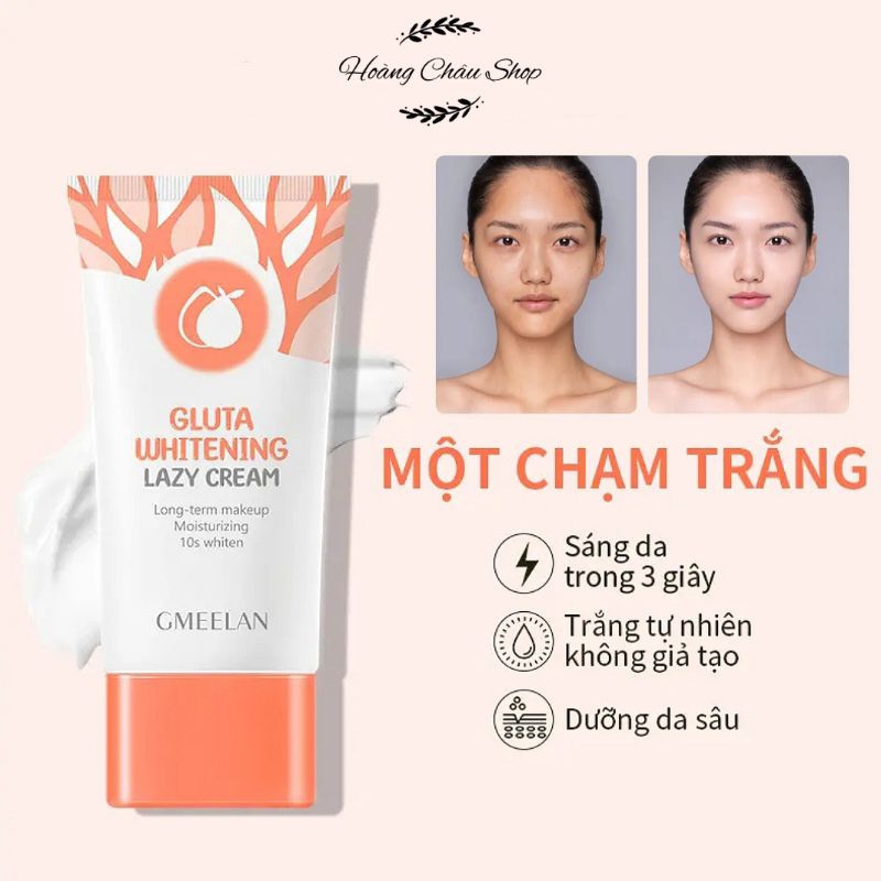 Kem Lười Dưỡng Trắng Da Làm Đẹp Chống Nắng Gluta Whitening Lazy Cream SPF20 30g