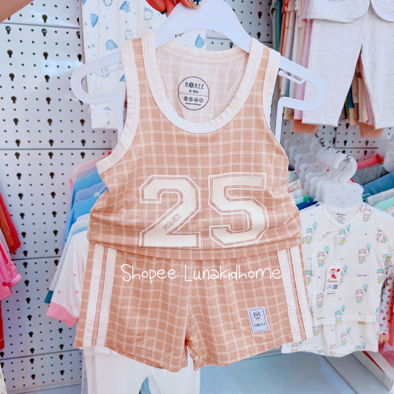 Bộ ba lỗ Hrnee bamboo cho bé trai, bé gái