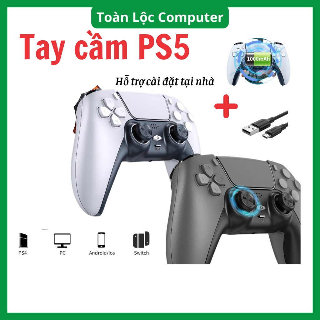 Tay cầm chơi game fifa onIine P4 Plus T411 xoay 360 - Pes 2022 Cho PC/ Laptop điện thoại full skil ,có rung, pin 10h