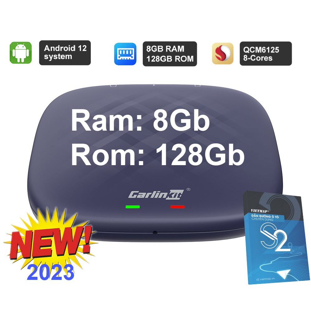 8Gb + 128Gb Android box 2023, Carlinkit, Android 12 + Vietmap S2