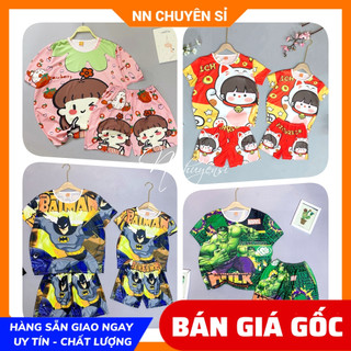 Set bộ cho bé size đến 50 ký vải thun mềm mịn mát hoạt hình bò sữa bé dâu siêu nhân dễ thương DBRBD SIZE 4 ĐẾN M