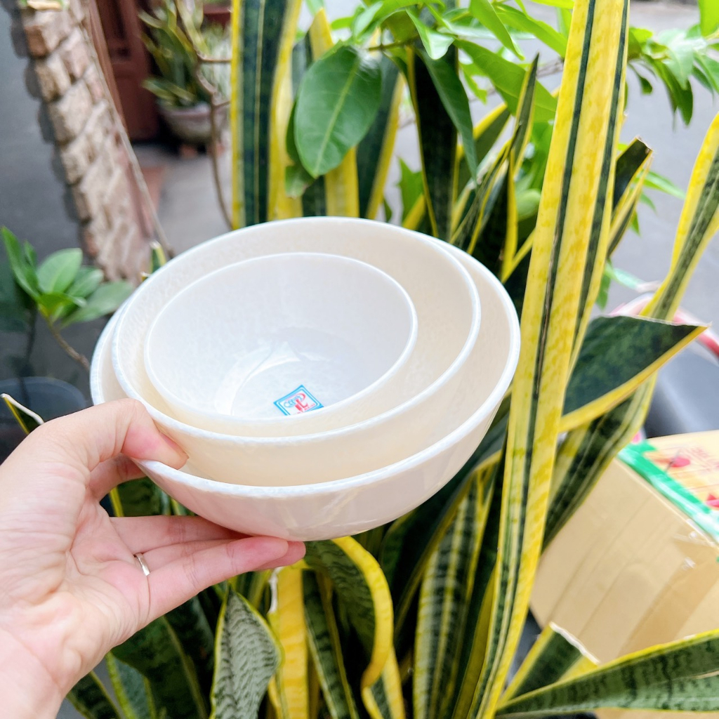 Chén Bát Tô Dĩa Vân Đá Trắng Nhựa Melamine Cao Cấp Fataco Việt Nam đủ size nhièu mẫu mã đa dạng - Gia Dụng Rose