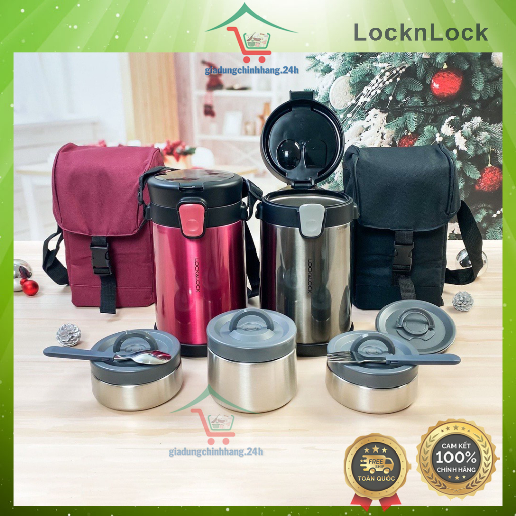 BỘ HỘP CƠM GIỮ NHIỆT KÈM TÚI GIỮ NHIỆT LOCKNLOCK LHC8034 - 2L - HÀNG CHÍNH HÃNG