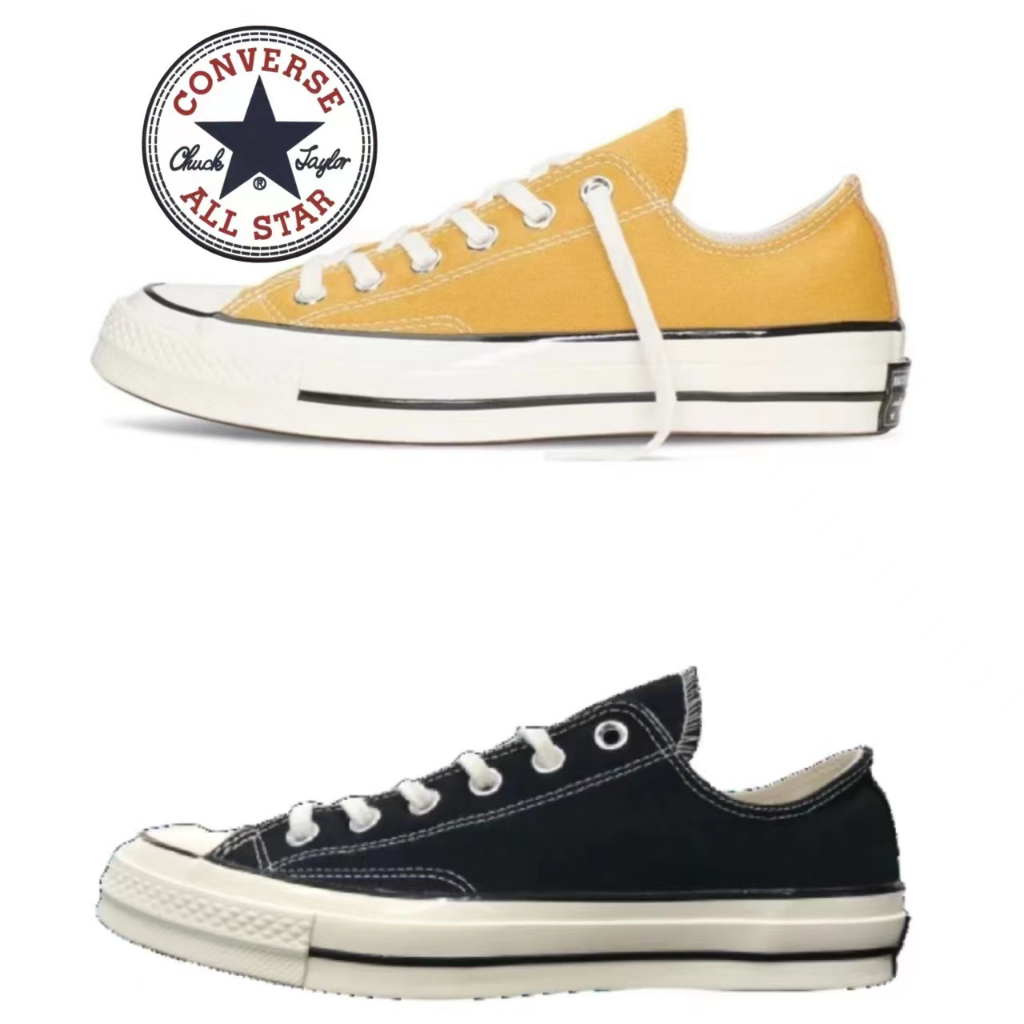 Converse 1970s Low Sunflower thấp hàng đầu màu vàng/đen cổ điển Vintage thời trang giày thể thao giản dị
