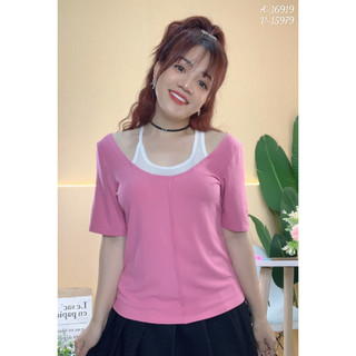 Áo kiểu BIG SIZE cổ yếm 2M 16919