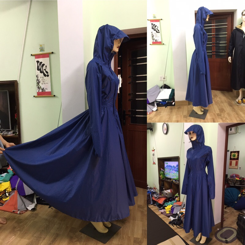 Măng tô mưa váy xoè cao cấp không xẻ sau Shop Rồng88🥇🌧