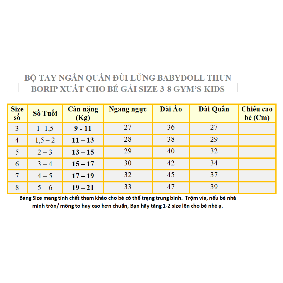 Bộ ngắn tay quần đùi lửng babydoll Thun Borip x.u.ấ.t loại 1 cho bé gái size nhí 9-21kg - Quần áo cho bé - Pikakids