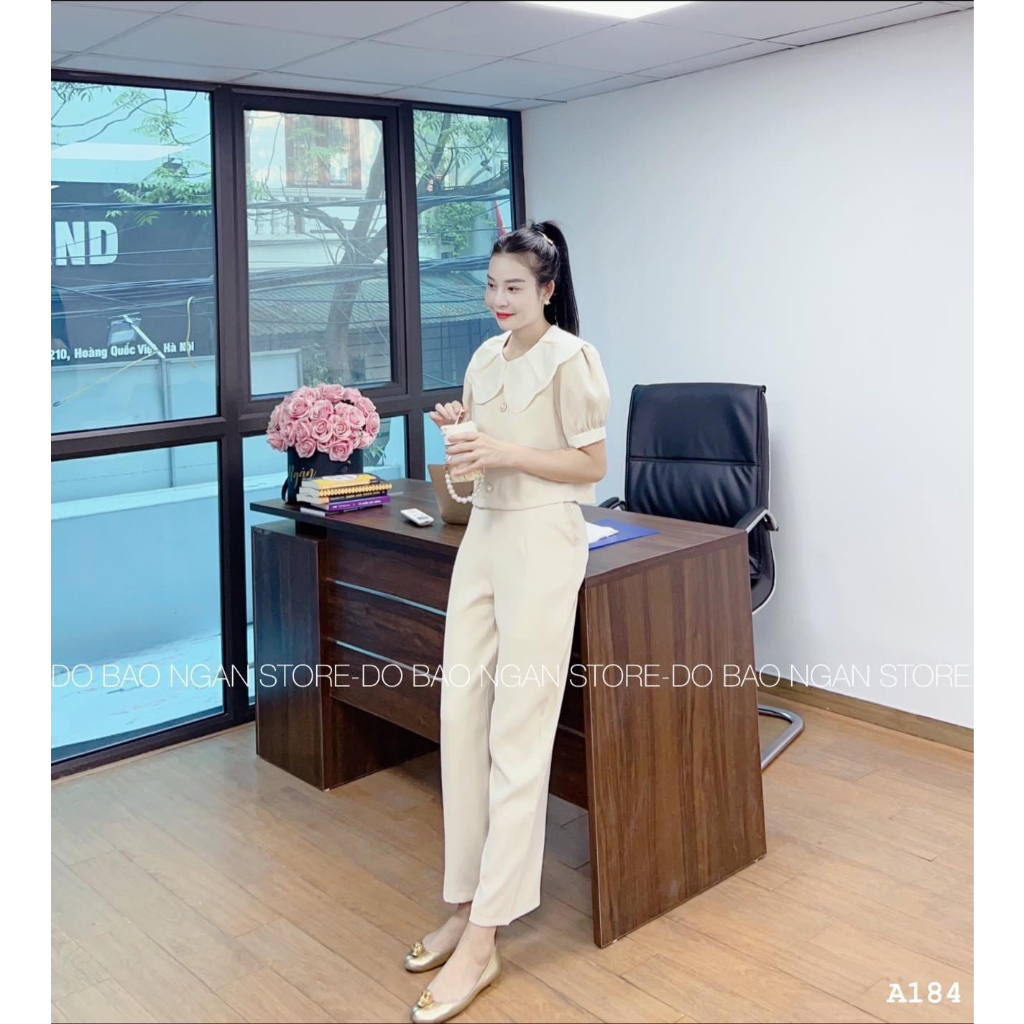 (G153)Sét đồ Bộ cho nữ áo cổ tơ hoa ngắn tay + quần suông với 2 màu đẹp mẫu mới hót hít nhất của năm