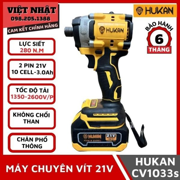 Máy chuyên vít pin Hukan HK-CV1033s Máy bắn vít Hukan không chổi than - Chân pin phổ thông - Chính hãng